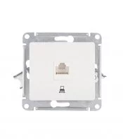 Розетка компьютерная Systeme Electric Glossa встраиваемая белая RJ45 (GSL000181K)