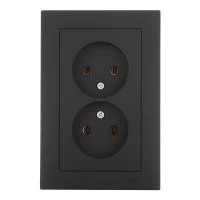 Розетка Systeme Electric AtlasDesign встраиваемая карбон (ATN001020)
