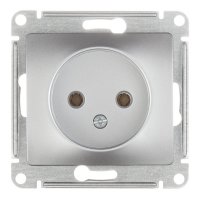 Розетка Systeme Electric Glossa встраиваемая алюминий (GSL000341)