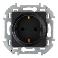 Розетка Legrand Inspiria встраиваемая антрацит со шторками (673733)