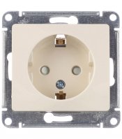 Розетка Systeme Electric Glossa встраиваемая бежевая со шторками (GSL000245)