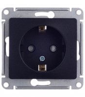 Розетка Systeme Electric Glossa встраиваемая антрацит со шторками (GSL000745)