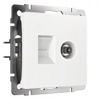 Розетка телевизионная/ компьютерная Werkel встраиваемая белая TV/ RJ45 (a056109)