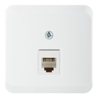 Розетка телефонная Systeme Electric Этюд накладная белая (TELA-001B)