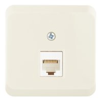 Розетка компьютерная Systeme Electric Этюд накладная кремовая (KOMA-001K)
