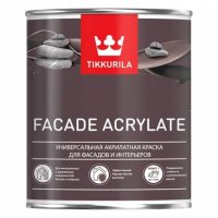 Акрилатная универсальная эмаль для фасадов и интерьеров Tikkurila FACADE ACRYLATE