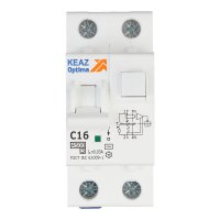 Автомат дифференциальный КЭАЗ OptiDin D63 16А 30 мА 1P+N тип AC 4,5 кА (328098)