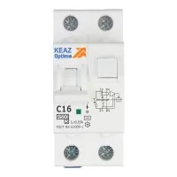 Автомат дифференциальный КЭАЗ OptiDin D63 16А 30 мА 1P+N тип AC 4,5 кА (328098)