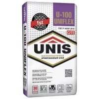 Клей для плитки/ керамогранита/ камня Unis Uniflex U-100 серый класс С2 ТЕ 25 кг