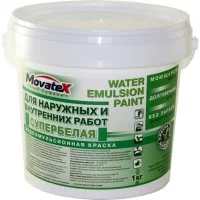 Моющаяся водоэмульсионная краска для наружных и внутренних работ Movatex Т02320