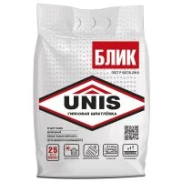 Шпаклевка гипсовая Unis Блик финишная белая 5 кг