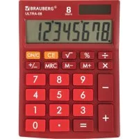 Настольный компактный калькулятор BRAUBERG ULTRA-08-WR