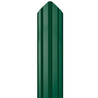 Евроштакетник односторонний М-образный 0,4 мм 100х2000 мм зеленый RAL 6005 фигурный срез