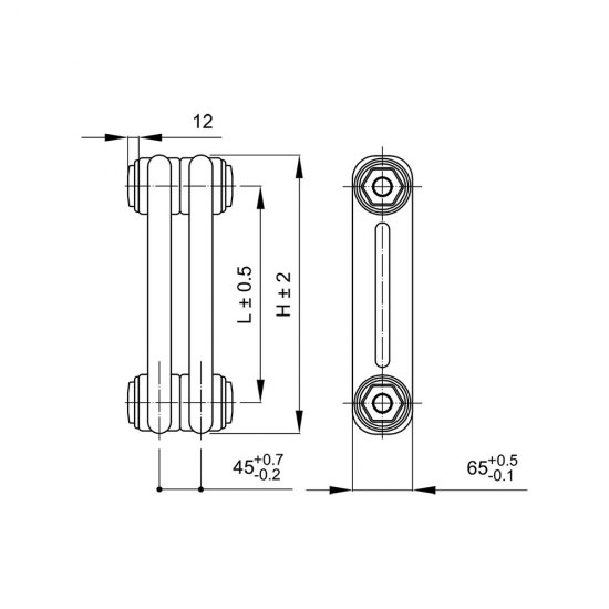 Радиатор стальной трубчатый Irsap Tesi 2 1802х450 мм 3/4 10 секций боковое подключение белый