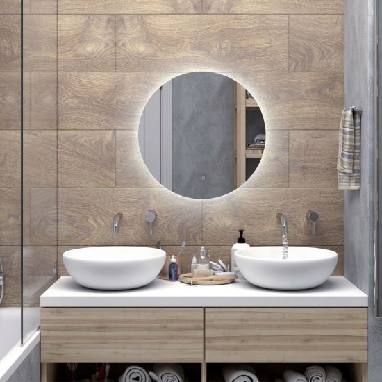 Зеркало с подсветкой круглое 64,5 см бесконтактный сенсор с подогревом Continent Circulo (ЗЛП2389)