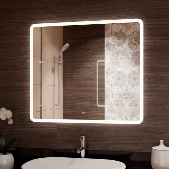 Зеркало с подсветкой квадратное 60х60 см с сенсорным включением Continent Valongo (ЗЛП2392)