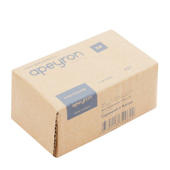 Блок питания для светодиодных лент Apeyron пластиковый 5 Вт IP67 220/12 В белый