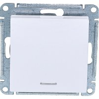 Одноклавишный переключатель Systeme Electric Белый с подсветкой, сх.6а, 10АХ