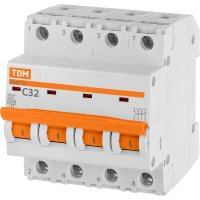 Автомат TDM ВА47-29 4Р, 32 А, 4,5 кА, С