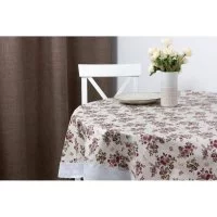 Круглая готовая скатерть Meiwa F-198 WH/BR