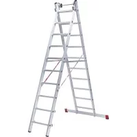 Индустриальная алюминиевая двухсекционная лестница Новая Высота 5220214