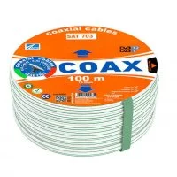 Кабель коаксиальный телевизионный SAT 703 1х6,8 мм экранированный CCA PE AVS Electronics белый (50 м)
