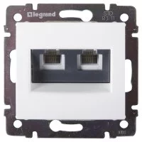 Розетка телефонная двойная RJ11 - Legrand Valena - белый