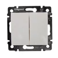 Переключатель двухклавишный - Legrand Valena - 10А 250В схема 6/2 безвинтовые зажимы - слоновая кость