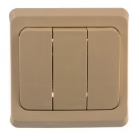 Выключатель встраиваемый Systeme Electric Этюд 3 клавиши, цвет кремовый