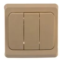 Выключатель встраиваемый Systeme Electric Этюд 3 клавиши, цвет кремовый