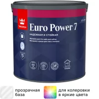 Краска для стен и потолков Tikkurila Euro Power 7 матовая прозрачная база С 2.7 л
