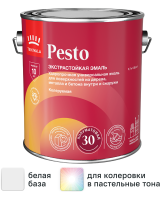 Эмаль Tikkurila Pesto 30 полуматовая цвет белый 2.7 л