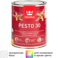 Эмаль Tikkurila Pesto полуматовая прозрачная база С 0.9л