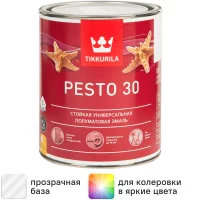 Эмаль Tikkurila Pesto полуматовая прозрачная база С 0.9л