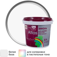 Эмаль акриловая Радуга Атлас 115 полуглянцевая цвет белый 0.9 л