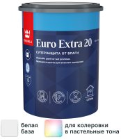 Краска для стен и потолков Tikkurila Euro-20 полуматовая цвет белый база А 0.9 л