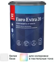 Краска для стен и потолков Tikkurila Euro-20 полуматовая цвет белый база А 0.9 л