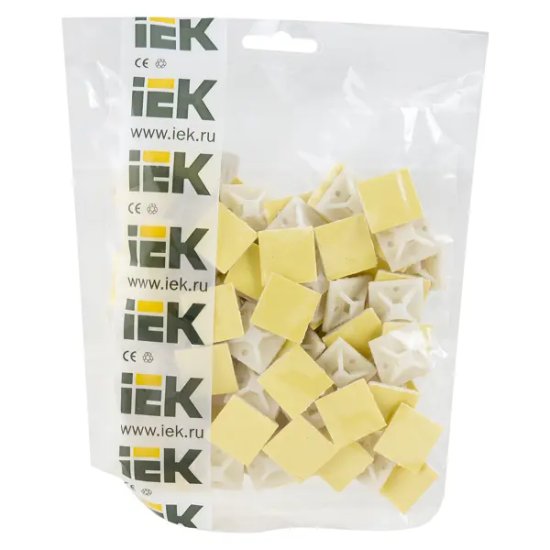 Площадка самоклеящаяся для кабельных стяжек IEK 20x20 мм цвет белый 100 шт.