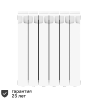 Радиатор секционный Rifar Monolit 500/100 6 секций боковое подключение биметалл белый