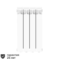Радиатор секционный Rifar Monolit 500/100 биметалл 4 секции боковое подключение цвет белый