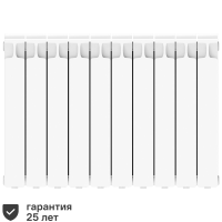 Радиатор секционный Rifar Monolit 500/100 10 секций боковое подключение биметалл белый