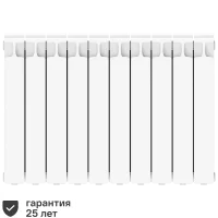 Радиатор секционный Rifar Monolit 500/100 10 секций боковое подключение биметалл белый