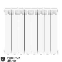 Радиатор секционный Rifar Monolit 500/100 8 секций боковое подключение биметалл белый