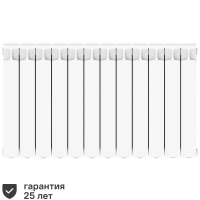 Радиатор секционный Rifar Monolit 500/100 12 секций боковое подключение биметалл белый