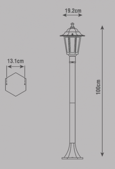 Фонарный столб уличный Inspire Peterburg 1xE27x60 Вт 100 см алюминий/сталь цвет чёрный