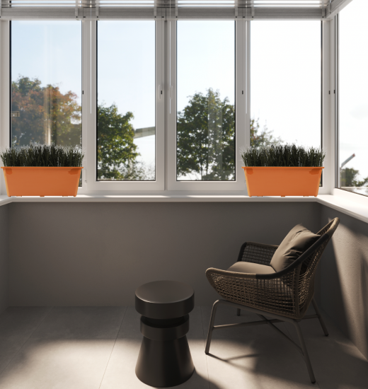 Ящик балконный Idi Land 40x17x15 см v7 л пластик терракотовый