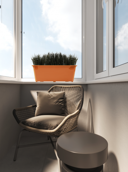 Ящик балконный Idi Land 40x17x15 см v7 л пластик терракотовый