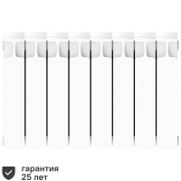 Радиатор секционный Rifar Monolit 350/100 биметалл 8 секций боковое подключение цвет белый