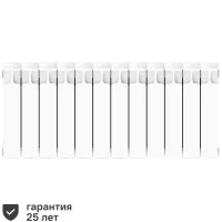 Радиатор секционный Rifar Monolit 350/100 биметалл 12 секций боковое подключение цвет белый