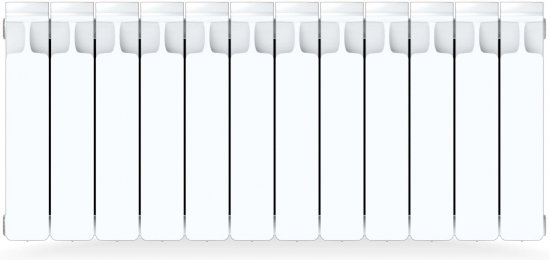 Радиатор секционный Rifar Monolit 350/100 биметалл 12 секций боковое подключение цвет белый